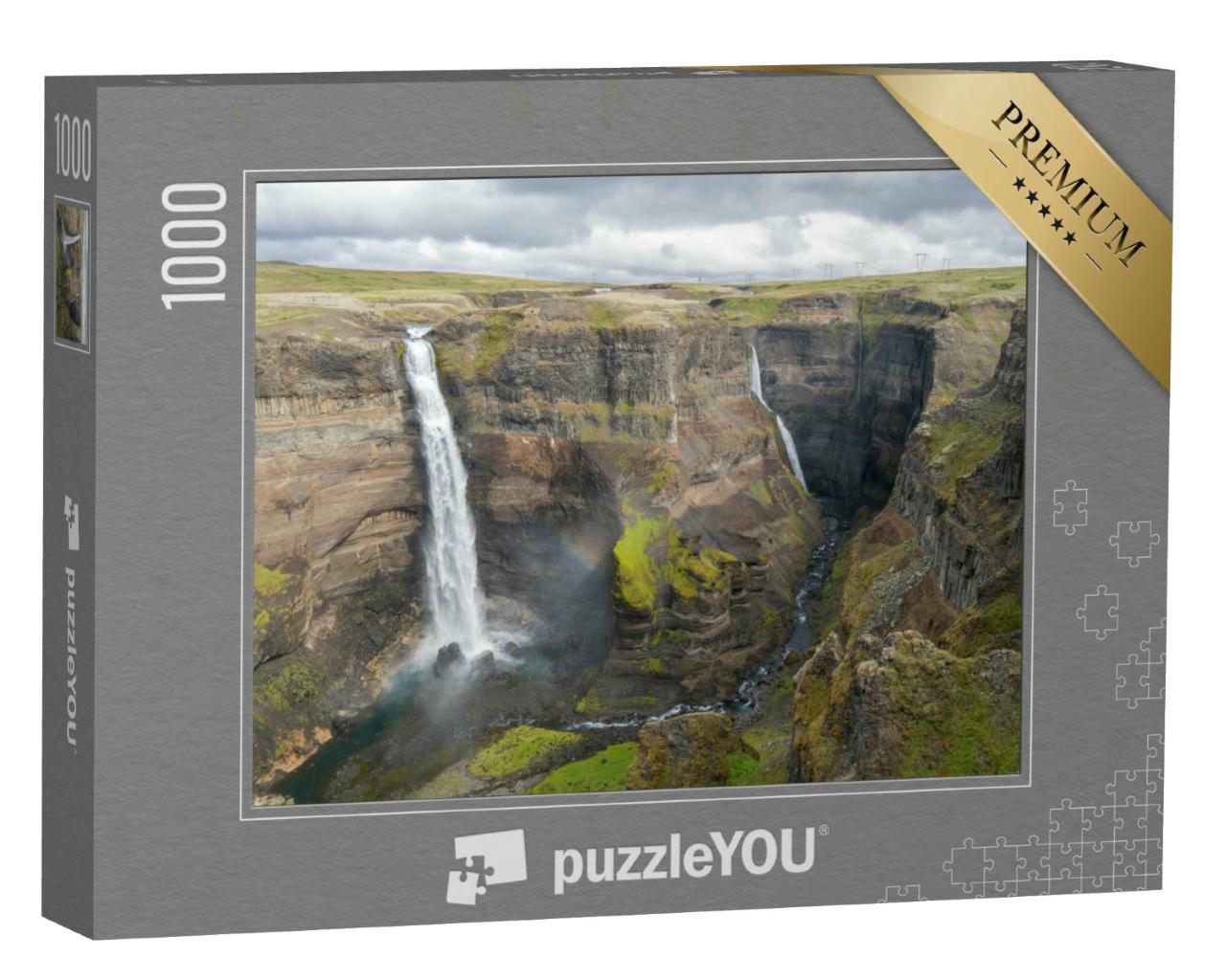 Puzzle 1000 Teile „Haifoss-Wasserfall im Süden Islands“