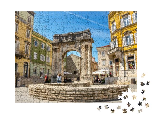 Puzzle 1000 Teile „Antiker römischer Triumphbogen oder Goldenes Tor, Pula, Kroatien“