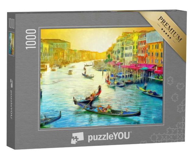Puzzle 1000 Teile „Ölgemälde: Wunderschönes Venedig“