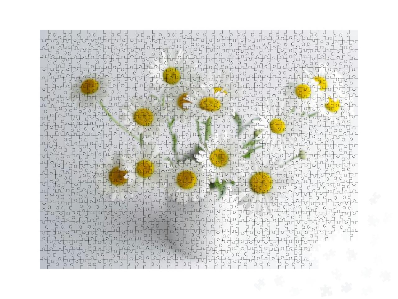 Puzzle 1000 Teile „Ein Strauß weißer Gänseblümchen“