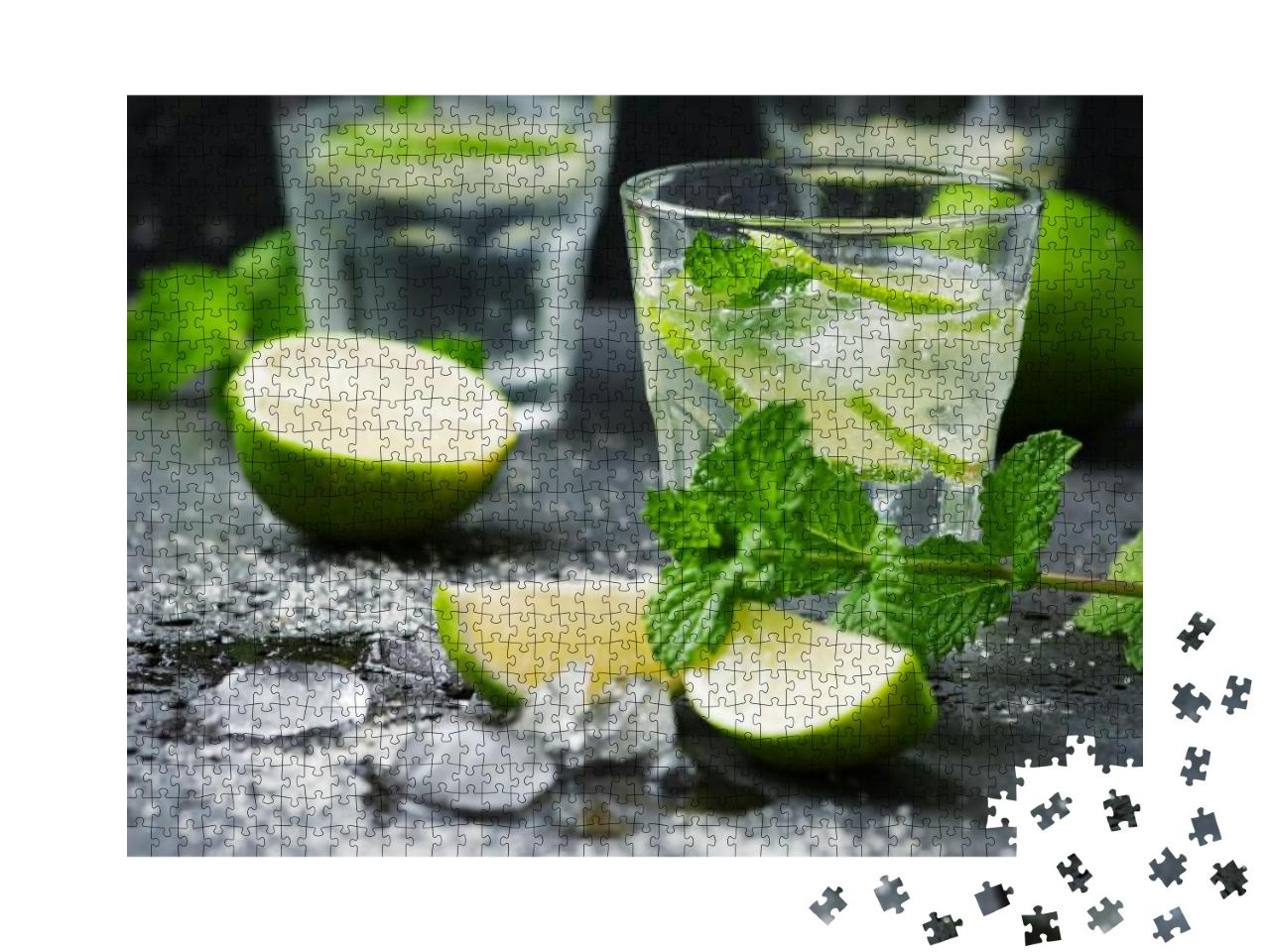 Puzzle 1000 Teile „Mojito-Cocktail: traditionell serviert“