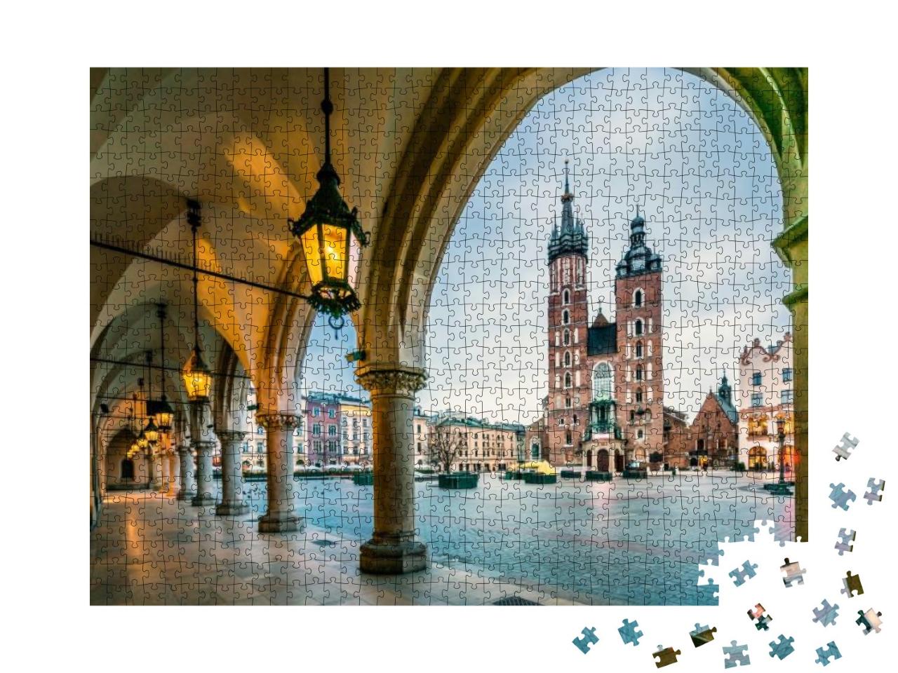 Puzzle 1000 Teile „Schöner Marktplatz von Krakau, Polen“
