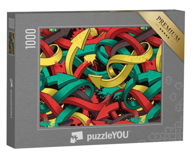 Puzzle 1000 Teile „Verschlungene Pfeile, Street Art Style“