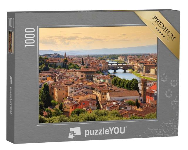 Puzzle 1000 Teile „Skyline von Florenz mit Brücken, Italien“
