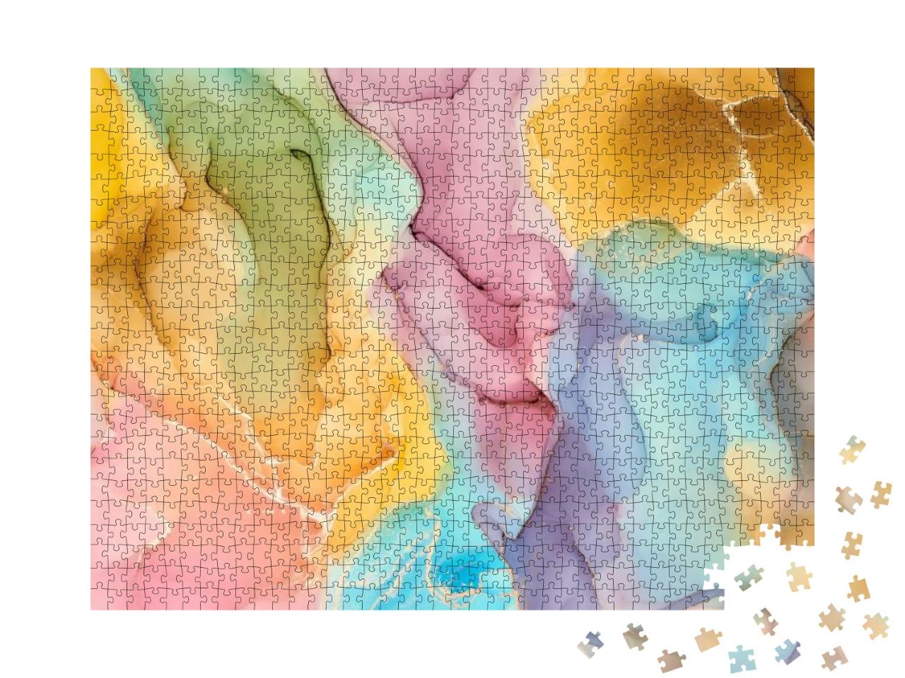 Puzzle 1000 Teile „Abstrakte Fluid Art Malerei“