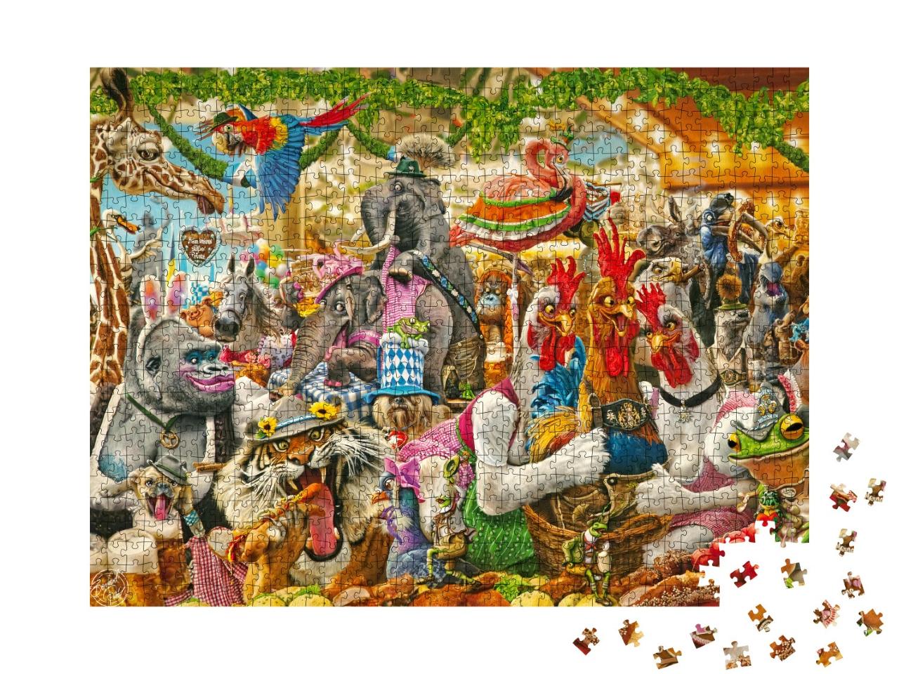 Puzzle 1000 Teile „Tierische Wiesn“