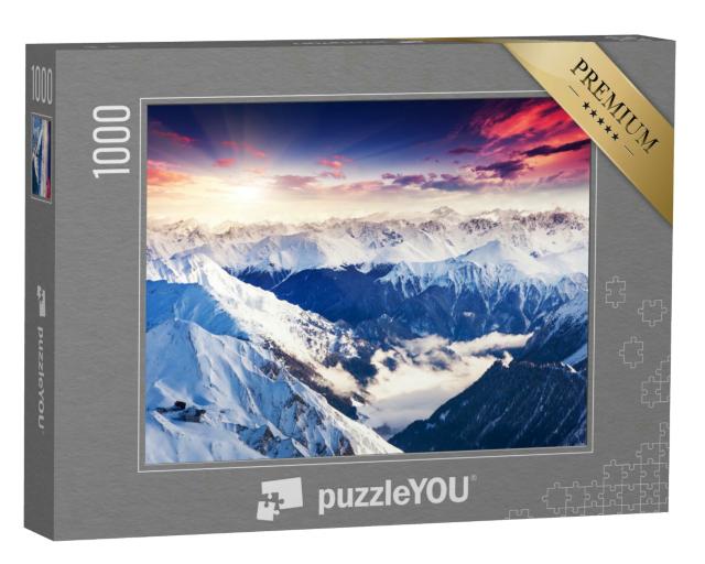 Puzzle 1000 Teile „Fantastisches abendliches Alpenpanorama“