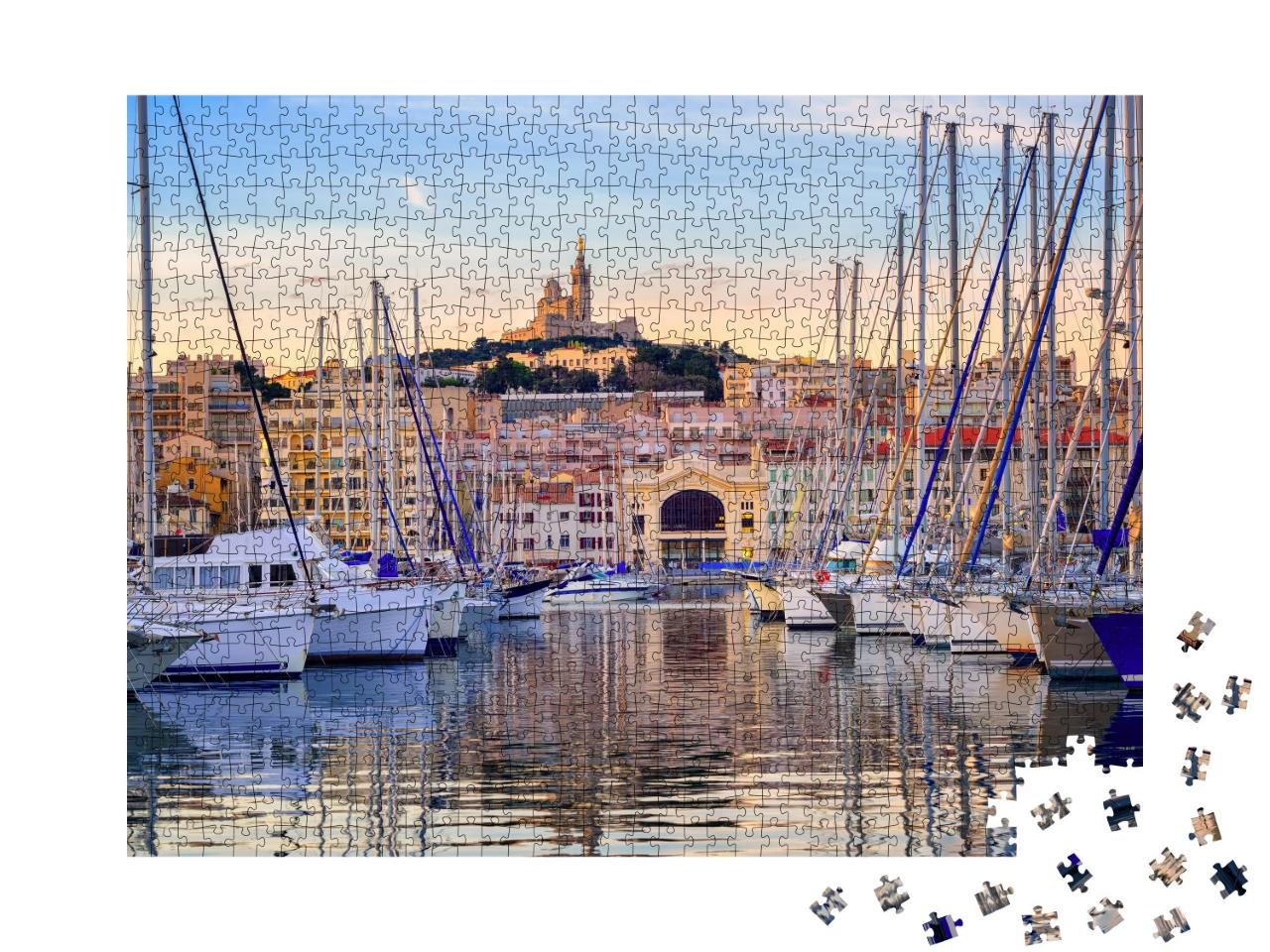 Puzzle 1000 Teile „Yachten im Wasser vor Marseille, Frankreich“