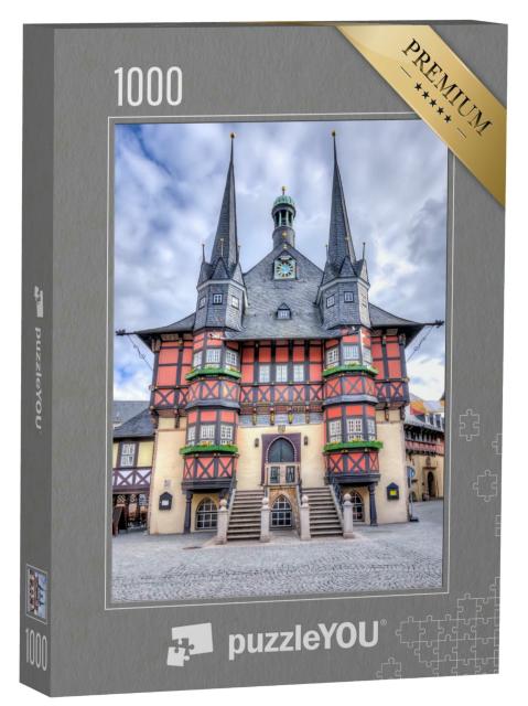 Puzzle 1000 Teile „Rathaus von Wernigerode am Marktplatz, Deutschland“