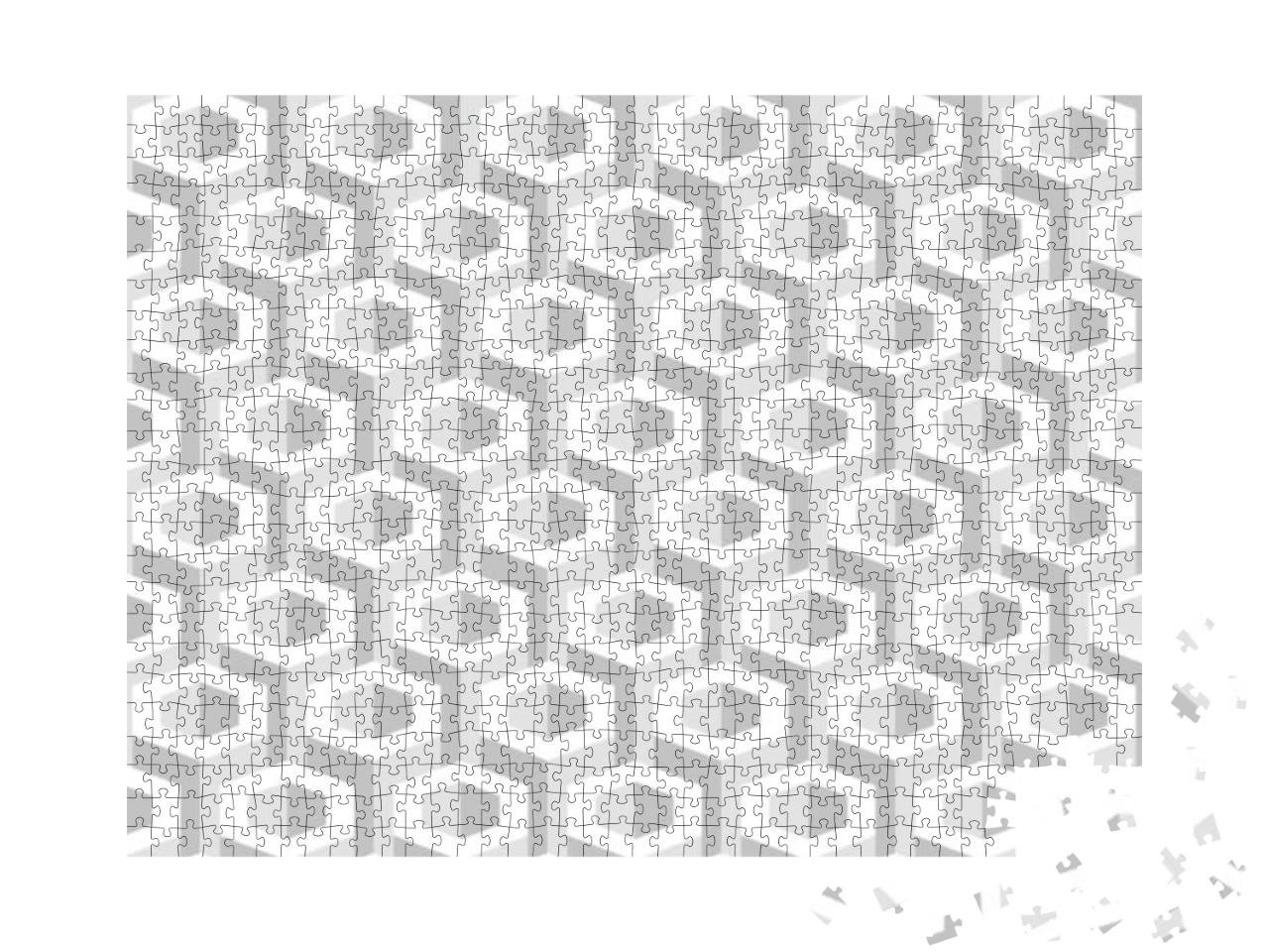 Puzzle 1000 Teile „Abstrakte Geometrie in grau-weiß“