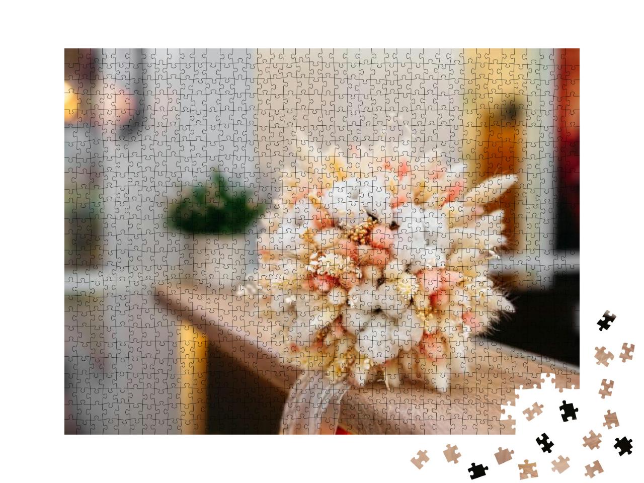 Puzzle 1000 Teile „Pastellfarbene Trockenblumen“