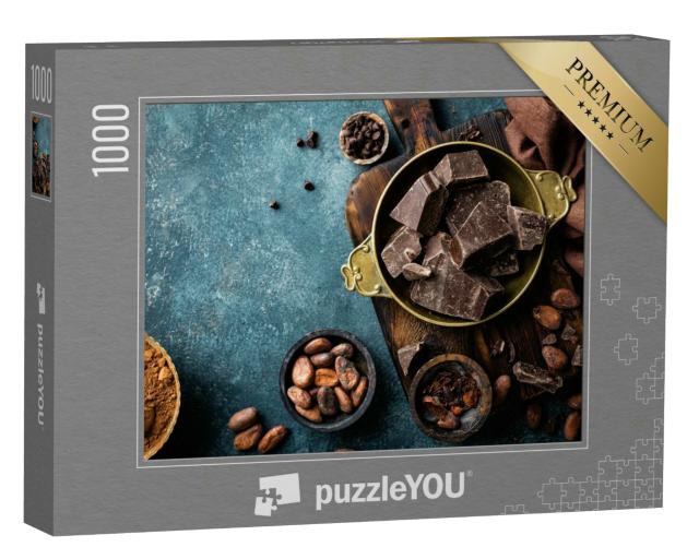 Puzzle 1000 Teile „Dunkle Schokolade und duftende Kakaobohnen“
