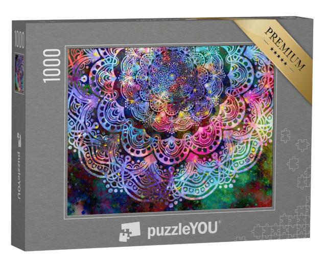 Puzzle 1000 Teile „Facettenreiches Mandala in perfekter Symmetrie“