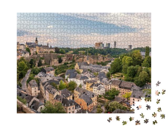 Puzzle 1000 Teile „Stadtteil Grund in Luxemburg-Stadt“