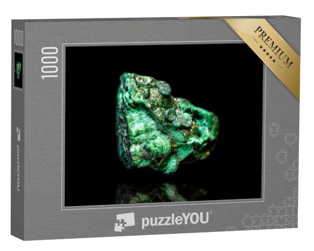 Puzzle 1000 Teile „Grüner roher Malachit: Mineralstein“