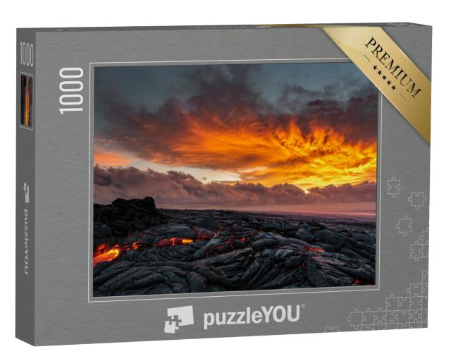 Puzzle 1000 Teile „Sonnenaufgang über der südöstlichen Riftzone des Kilauea-Vulkans“