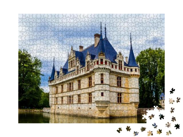 Puzzle 1000 Teile „Schloss von Azay le Rideau im Loire-Tal, Frankreich“