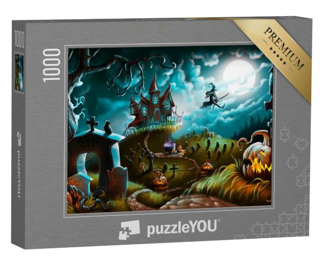 Puzzle 1000 Teile „Illustration: Die mystische Nacht von Halloween“
