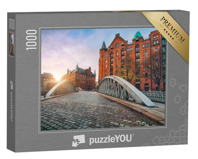 Puzzle 1000 Teile „Bogenbrücke über die Alsterkanäle, Hamburg“