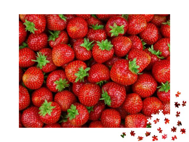 Puzzle 1000 Teile „Erdbeeren, Hintergrund“