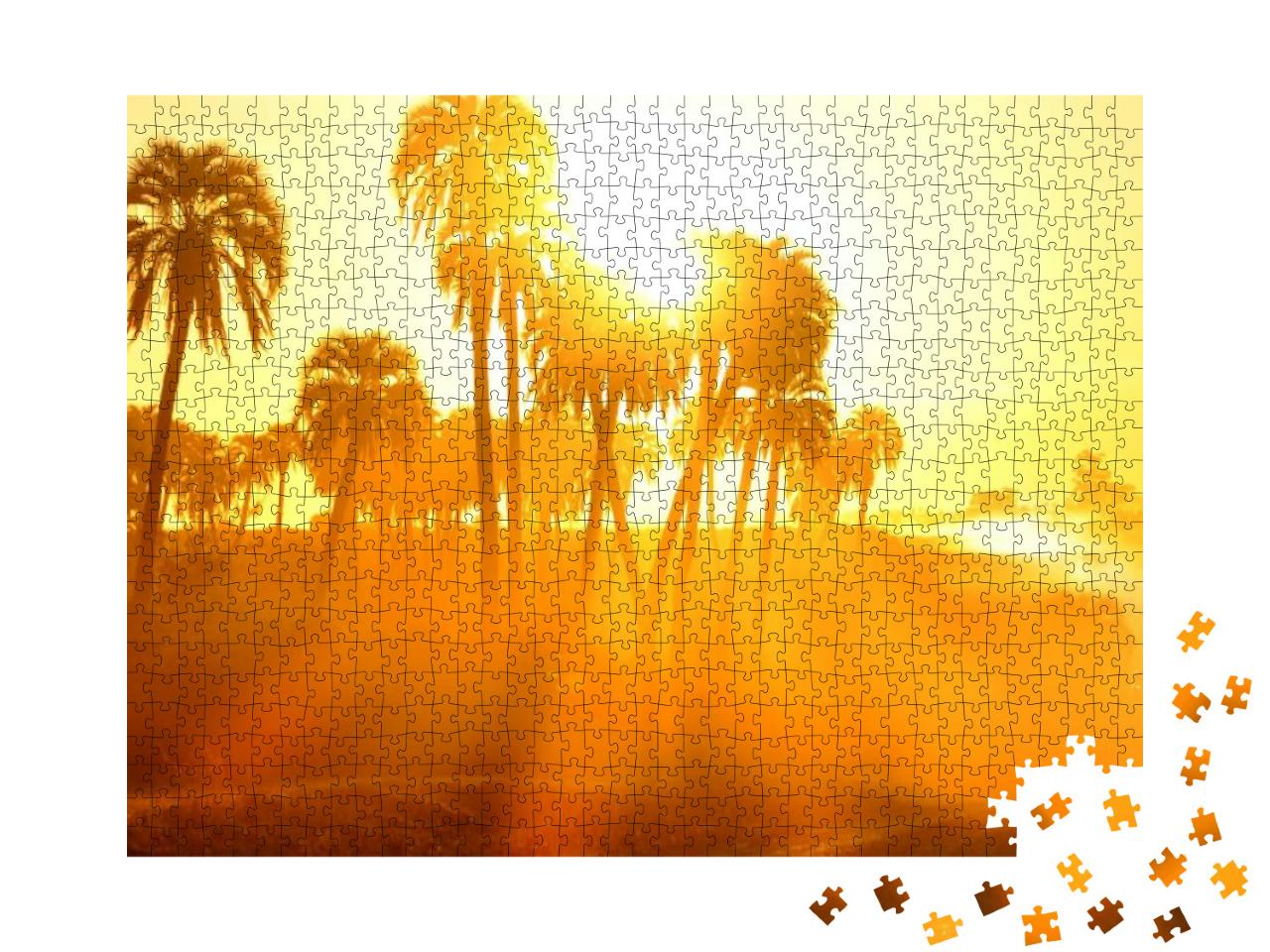 Puzzle 1000 Teile „Palmen am heißen Sommerabend“