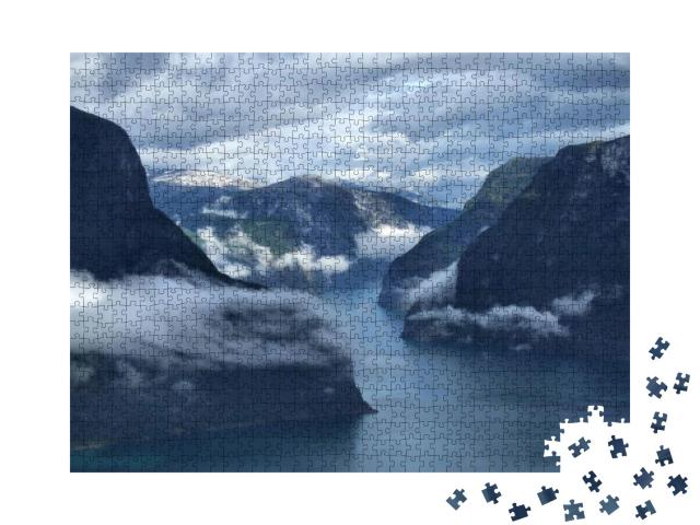 Puzzle 1000 Teile „Wilde Landschaften bei Flam und Aurland - Norwegen“