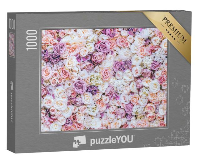 Puzzle 1000 Teile „Ein Meer von Rosenblüten“