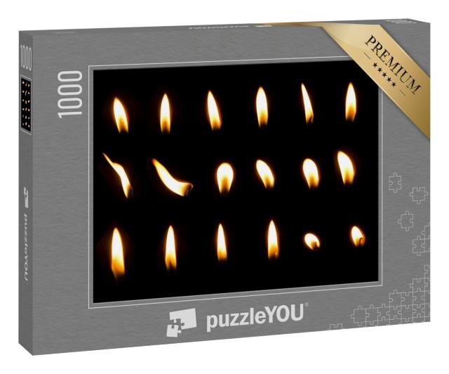 Puzzle 1000 Teile „Kerzenflamme isoliert in schwarzem Hintergrund“