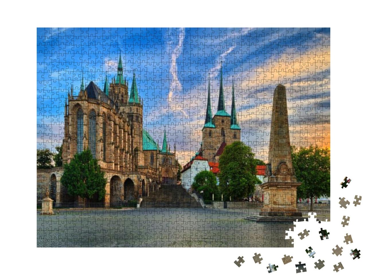 Puzzle 1000 Teile „Dom von Erfurt, Thüringen, Deutschland“