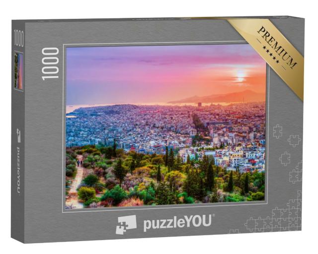 Puzzle 1000 Teile „Athen im Sonnenuntergang“