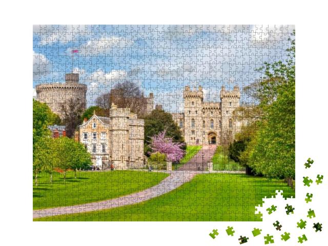 Puzzle 1000 Teile „Schloss Windsor im Frühling, England“