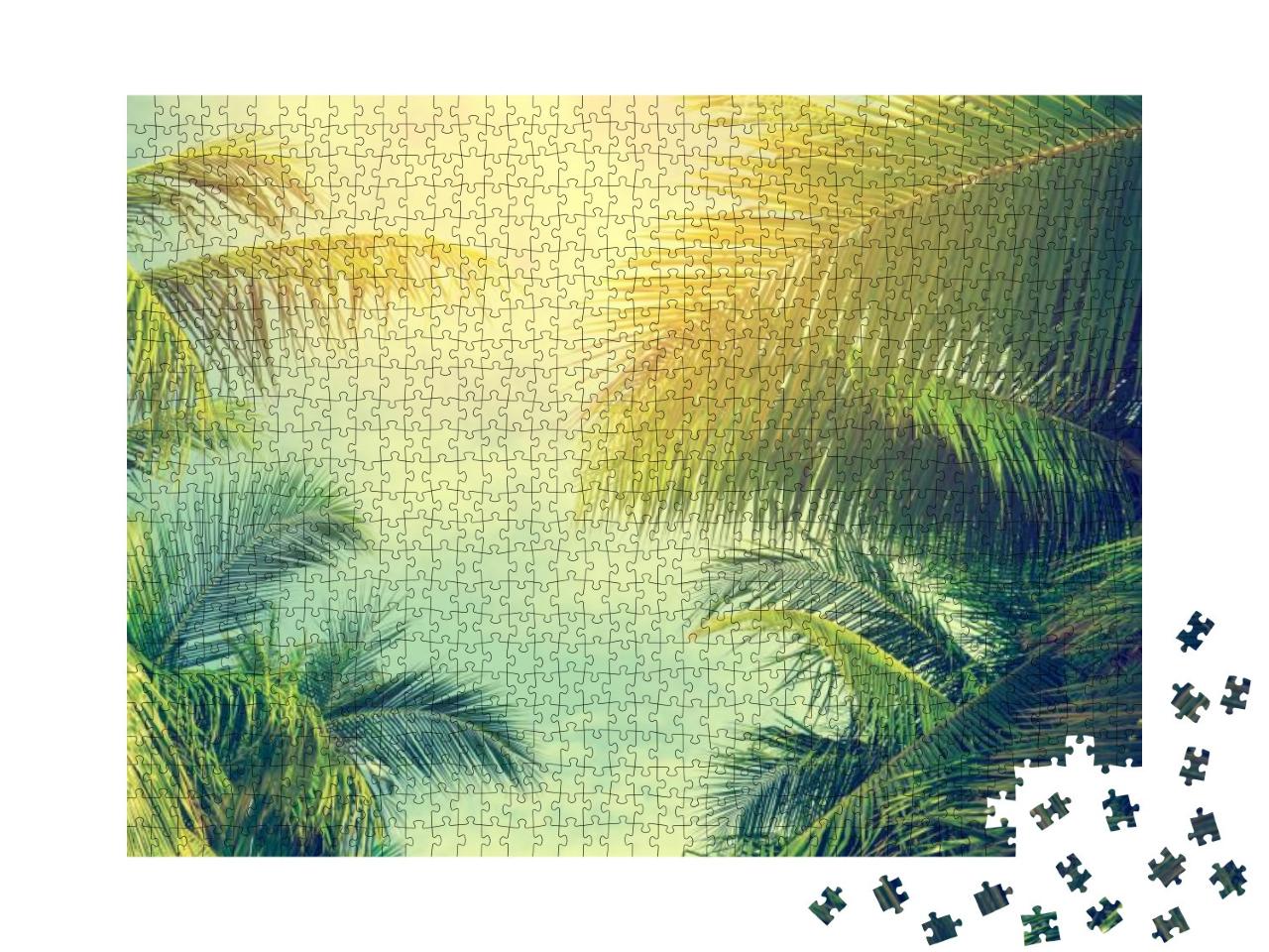 Puzzle 1000 Teile „Palmen unter blauem Himmel “