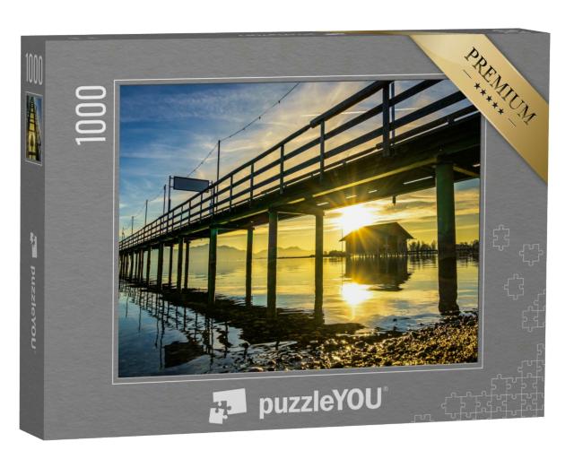 Puzzle 1000 Teile „Steg am Chiemsee bei Sonnenuntergang, Bayern, Deutschland“