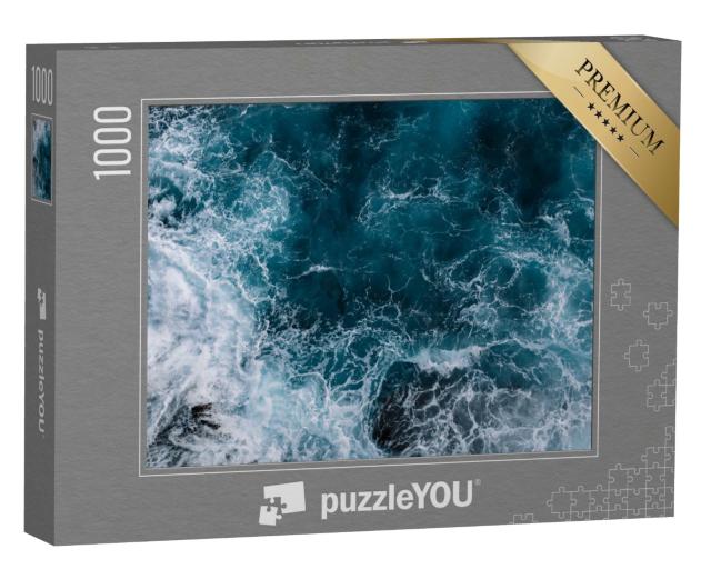 Puzzle 1000 Teile „Blick aus der Luft auf die Wellen des Ozeans“