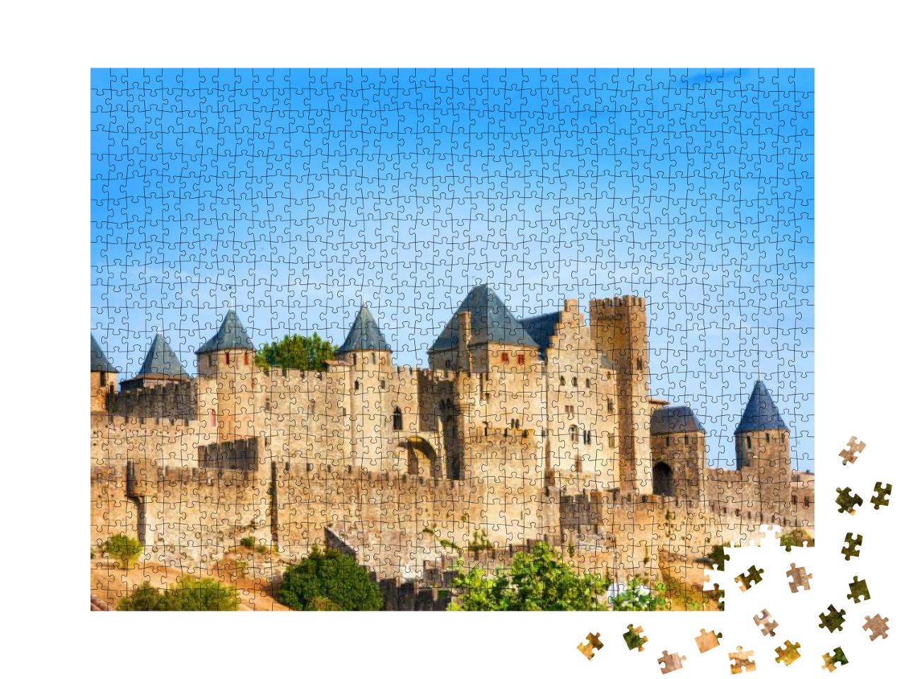 Puzzle 1000 Teile „Aussicht auf die alte Festung von Carcassone, Frankreich “
