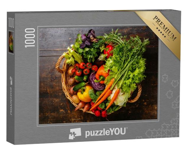 Puzzle 1000 Teile „Frisches Gemüse im Korb“