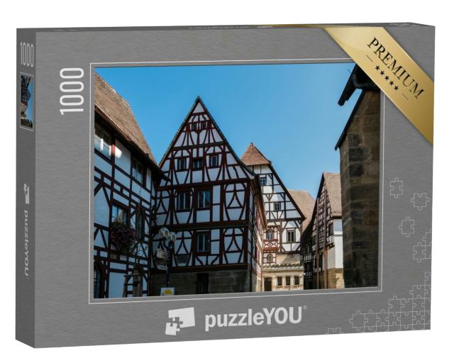 Puzzle 1000 Teile „Fachwerkhäuser am Kirschgarten, Rheinland-Pfalz, Deutschland“
