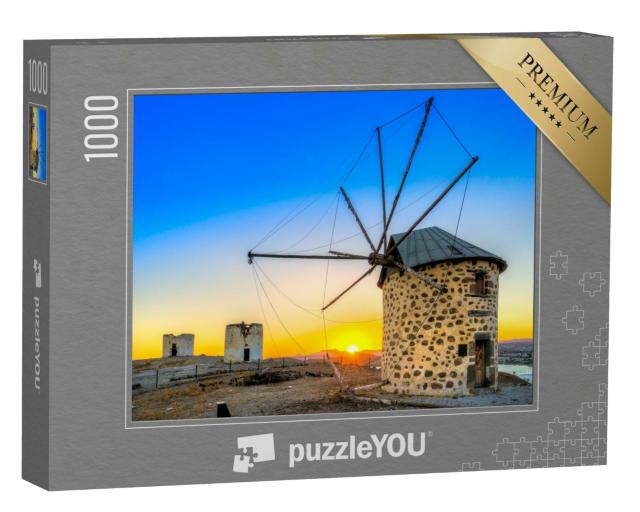 Puzzle 1000 Teile „Blick auf Bodrum mit alter Windmühle in der Türkei“