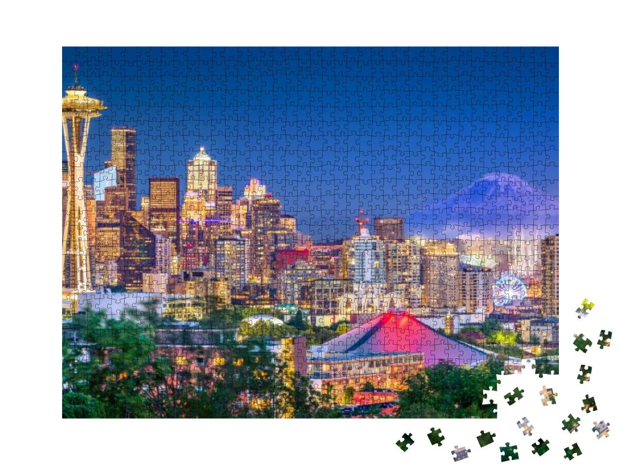 Puzzle 1000 Teile „Skyline von Seattle, Washington, USA“