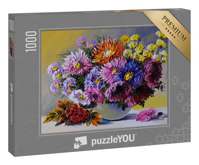 Puzzle 1000 Teile „Stillleben mit Blumen auf dem Tisch“