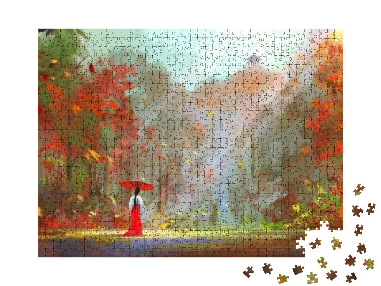 Puzzle 1000 Teile „Spaziergang im japanischen Garten“