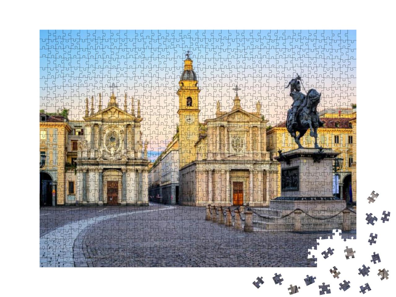 Puzzle 1000 Teile „Piazza San Carlo in der Altstadt von Turin, Italien“