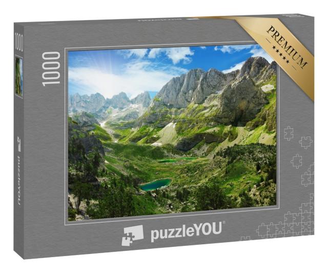 Puzzle 1000 Teile „Erstaunliche Aussicht auf Bergseen in den albanischen Alpen“