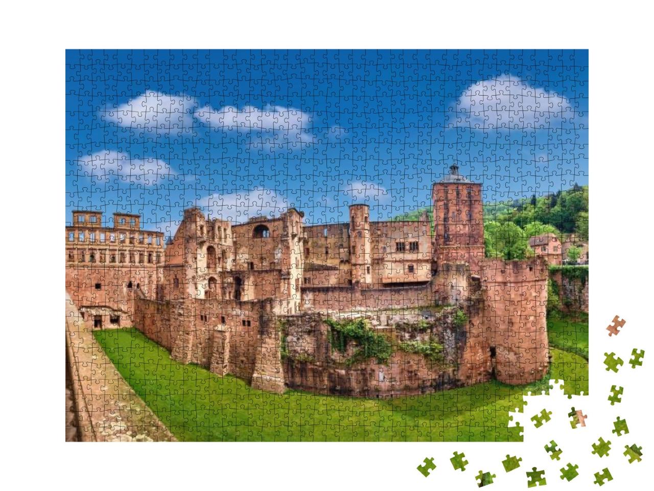 Puzzle 1000 Teile „Beeindruckende Ruinen des Heidelberger Schlosses, Deutschland“
