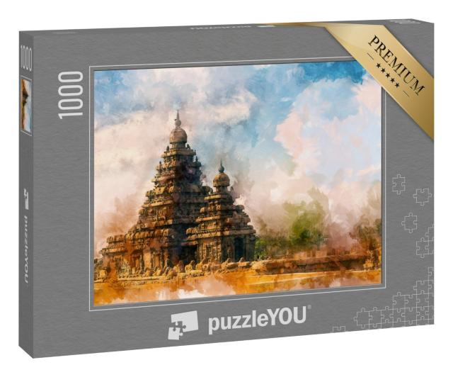 Puzzle 1000 Teile „Tempel von Mahabalipuram, Tamil Nadu, Indien“