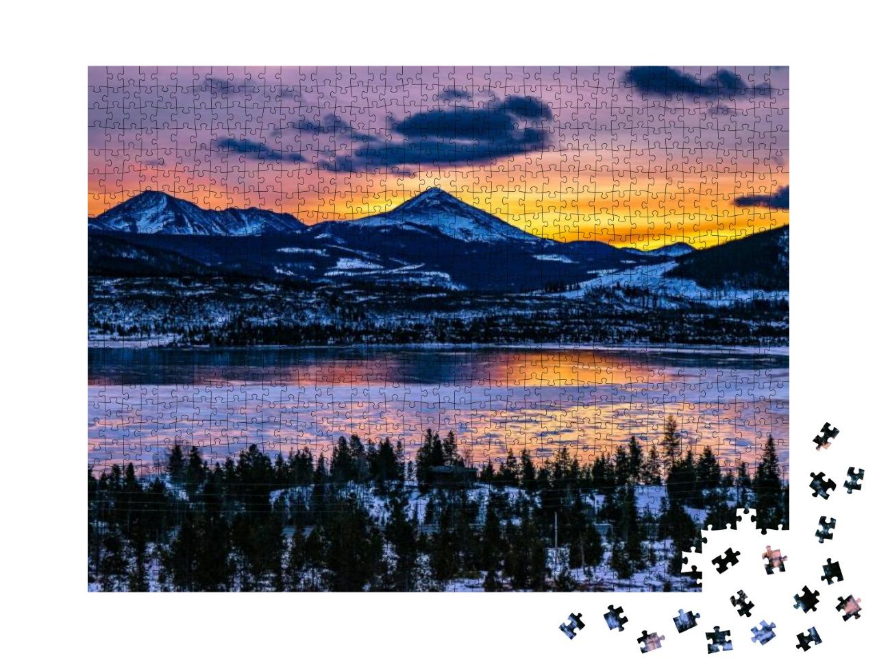 Puzzle 1000 Teile „Sonnenaufgang in Breckenridge, Colorado, USA“