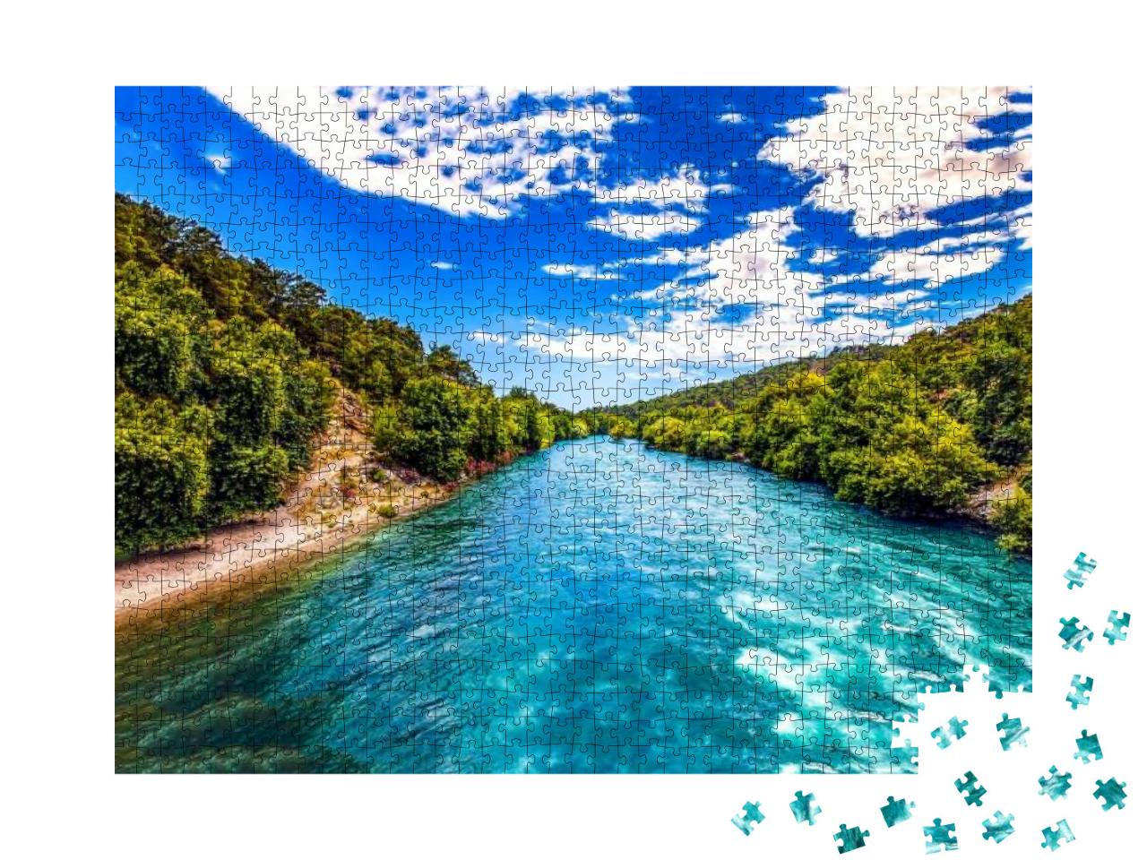 Puzzle 1000 Teile „Wunderschöne Flusslandschaft“