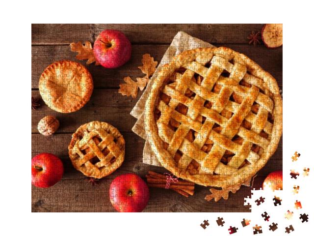 Puzzle 1000 Teile „Hausgemachte Apfelkuchen mit frischen Äpfeln “