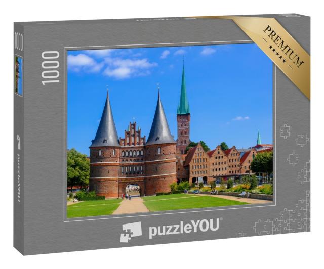 Puzzle 1000 Teile „Holstentor: Teil der Altstadt von Lübeck“