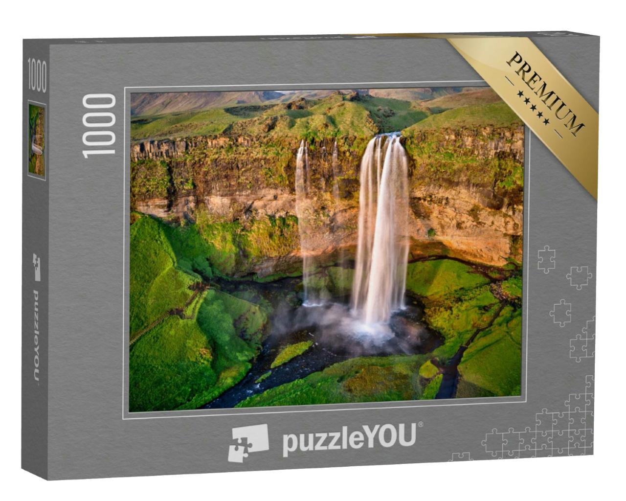 Puzzle 1000 Teile „Einer der schönsten Wasserfälle in Island: Seljalandfoss“
